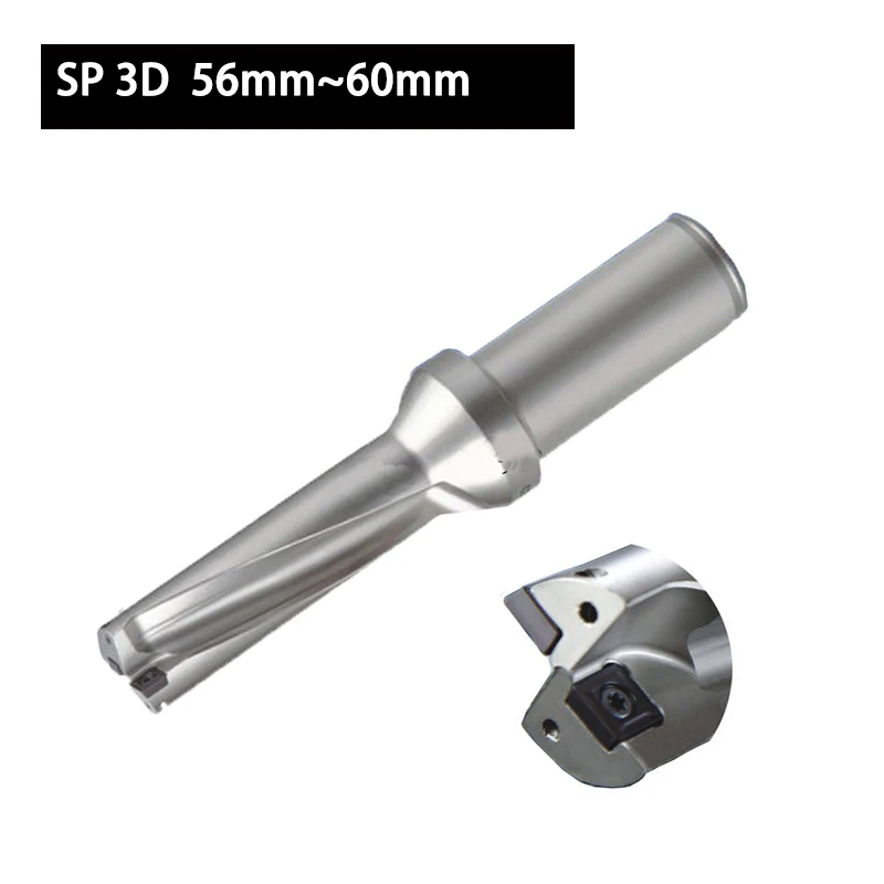 

SP 3D 56mm~60mm High Precision CNC Indexable U Drill Lathe Machine Shallow Hole Drilling C40-SD56-SP09 For Carbide Inserts SPMG