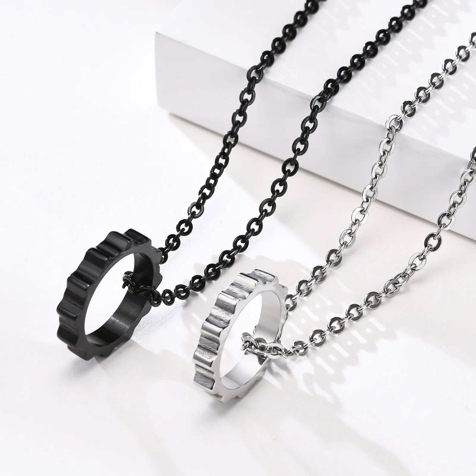 

Men Steampunk Gear Stainless Steel Pendant Necklace Male Jewelry