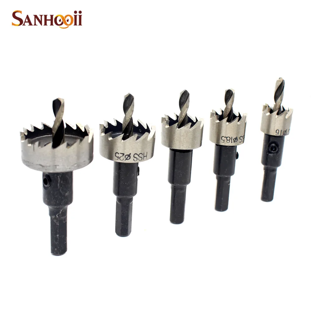 Набор корончатых сверел из быстрорежущей стали 5 шт. набор сверл режущий