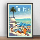 MT1270 Новый Тунис путешествия винтажный абстрактный минималистичный настенный художественный Рисунок на холсте живопись плакаты принты для гостиной дома спальни Декор