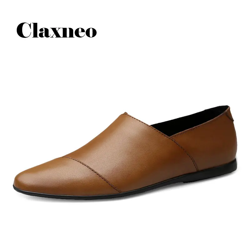 Men's Shoes Leather 2021 Summer Casual Shoe Male Loafers Genuine Mans Flats Moccasin Soft Breathable | Обувь