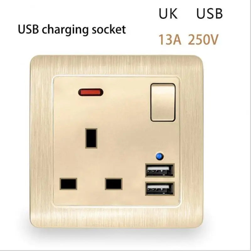 Настенная электрическая розетка с тремя отверстиями 2 USB-порта 3 1 А 13 а цвета |