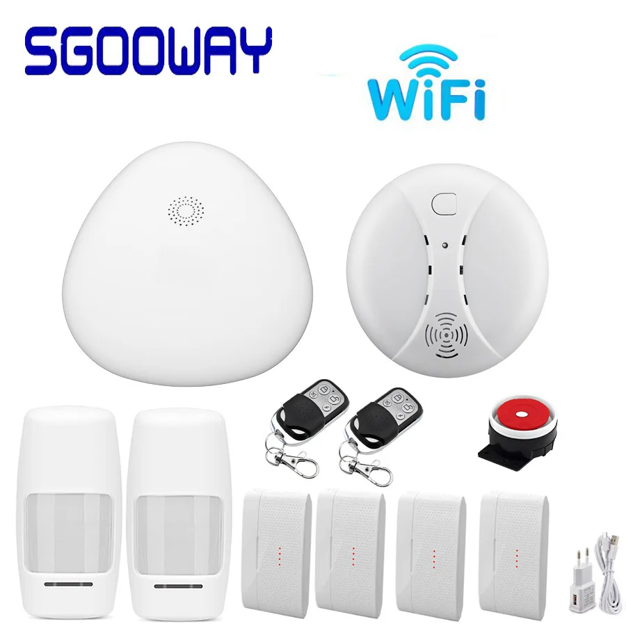 V10 Bundle E Sgooway охранная сигнализация 433 МГц Wifi охранная умная домашняя сигнализация Испанский Английский Русский - Цвет: V10 Bundle E