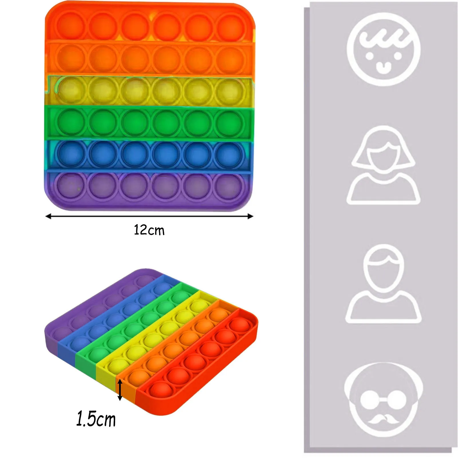 1PC Push Bubble Fidget Sensory Toy Autism Special Needs Stress Reliever Adult Kids Funny Antistress Toys Squishy Aнтистресс#50 |