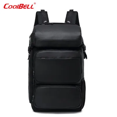 COOLBELL рюкзак 17,3 дюймов Большой Вместительный бизнес рюкзак многофункциональный уличный модный дорожный рюкзак Противоугонная сумка для ноутбука - Цвет: BLACK