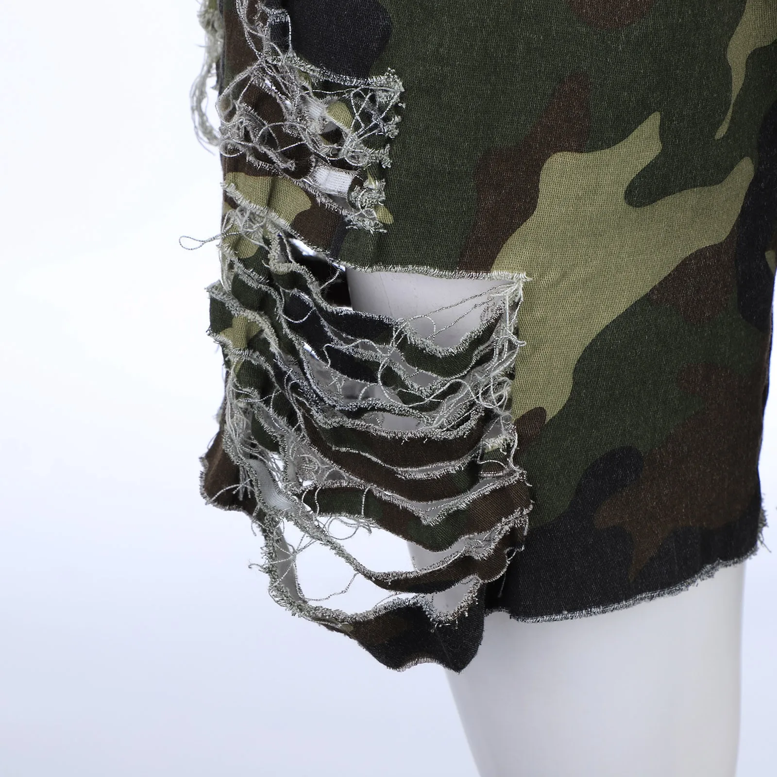 

Shorts Women's Slimming Fitness Leisure Cut Hollow Camouflage Summer Slim Knee-length Black Cycling Shorts Streetwear