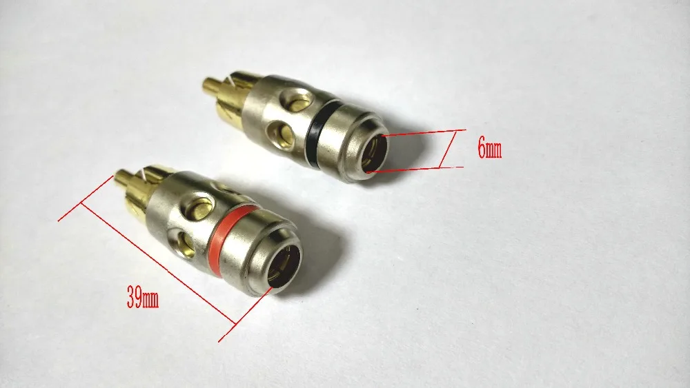 4 шт. медь RCA штекер позолоченный Аудио разъем DIY пайки Новый|Соединители| |