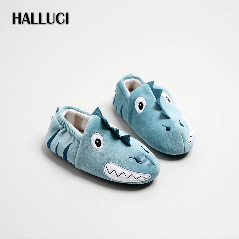 Детские домашние тапочки с симпатичным динозавром японские Нескользящие