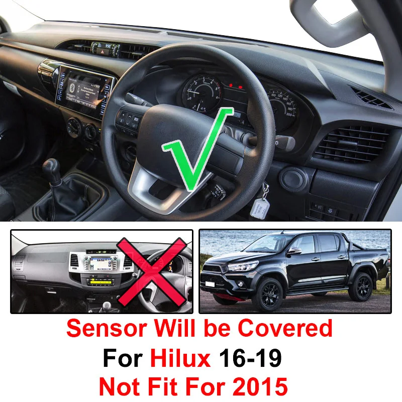 Автомобильный коврик для приборной панели Toyota Hilux SR5 4x4 REVO Hi-Rider 2016 2017 2018 2019 |