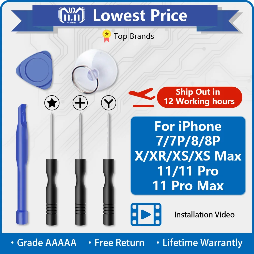 6 в 1 инструменты для открывания экрана мобильных телефонов iPhone 7 8 Plus X набор