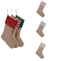 new year candy jewelry pouches christmas stocking gift bags for xmas decorations natural burlap jute bag holders