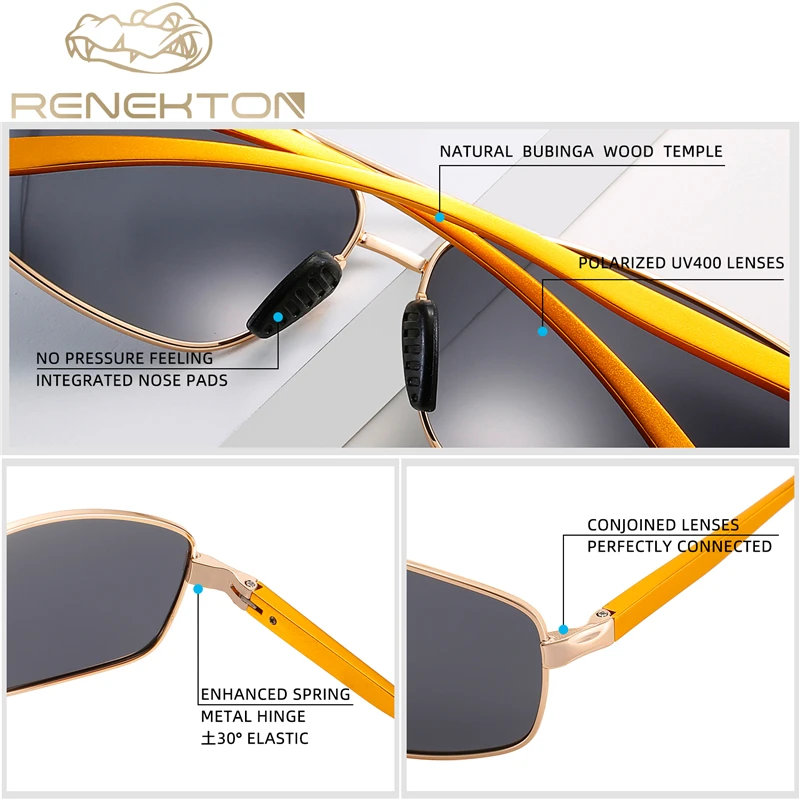 RENEKTON брендовые алюминиево-магниевые поляризованные золотые солнцезащитные очки