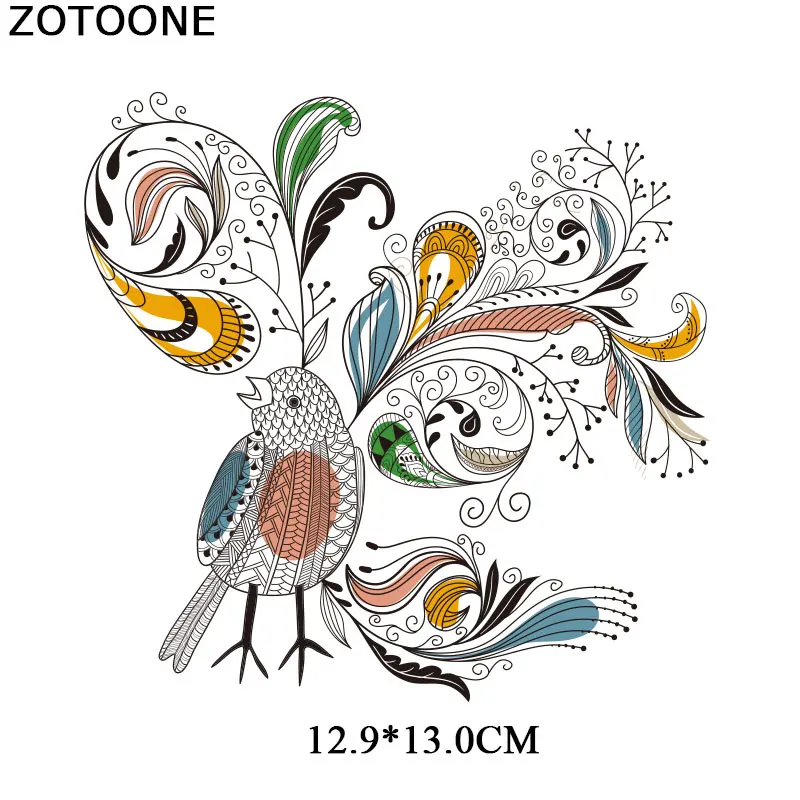 ZOTOONE нашивки с утюгом для футболки принтом в виде попугая Детские термопереводки