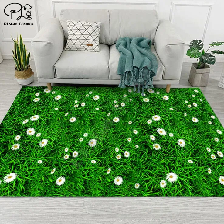 

Fresh flowers carpet Square Anti-Skid Area Floor Mat 3D Rug Non-slip Mat Dining Room Living Room Soft Bedroom Carpet
