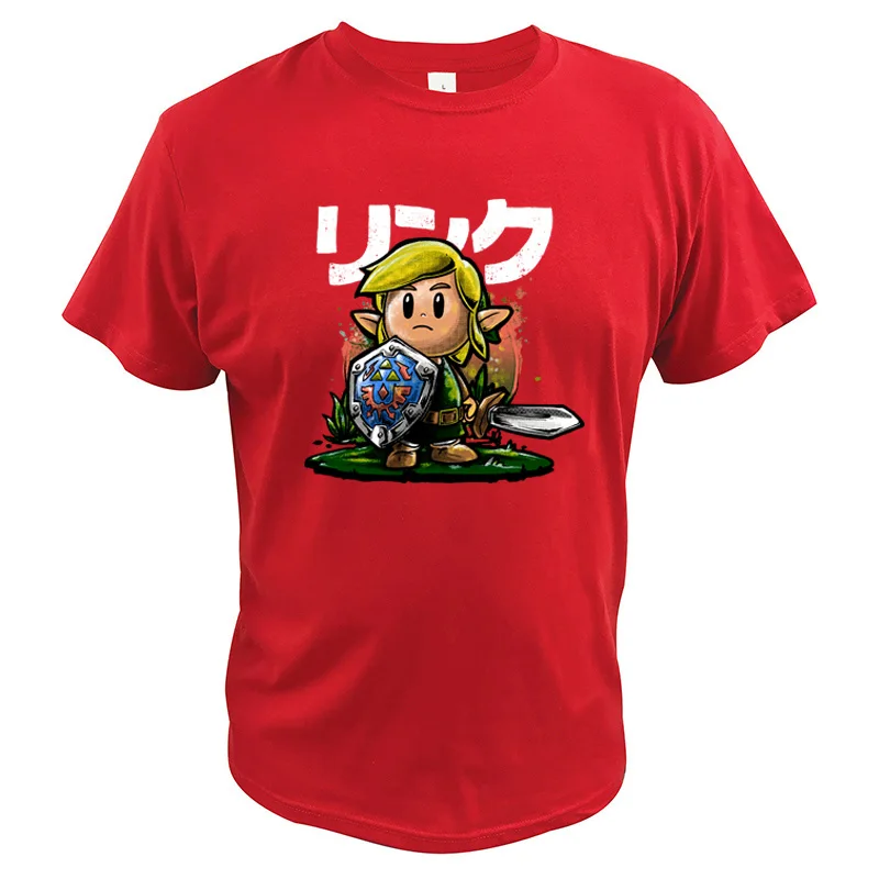Красный Футболка с надписью Legend of Zelda, хлопок, цифровой принт, высокое качество, футболки для видео игр, топы, футболка с надписью Link's Awakening - Цвет: Красный