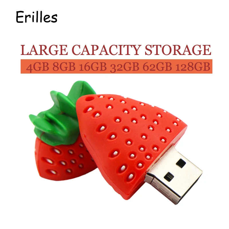 Silicone strawberry usb flash drive 2.0 disk 16GB 32GB 64GB 128GB memory stick pen 4GB 8GB thumbdrive | Компьютеры и офис