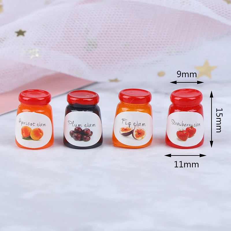 4Pcs 1:12 Kitchen Doll House Accessories 4 Bottles Jams DIY Dollhouse Food toy Miniatures | Автомобили и мотоциклы