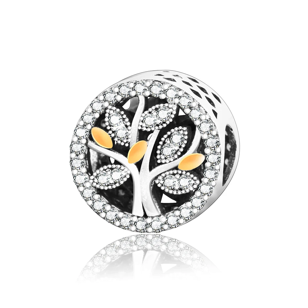 

Authentic 925 Sterling Silver Charms Hollow Family Tree Beads Fits Original Pandora Charm Bracelets Jewelry DIY Plata Berloque