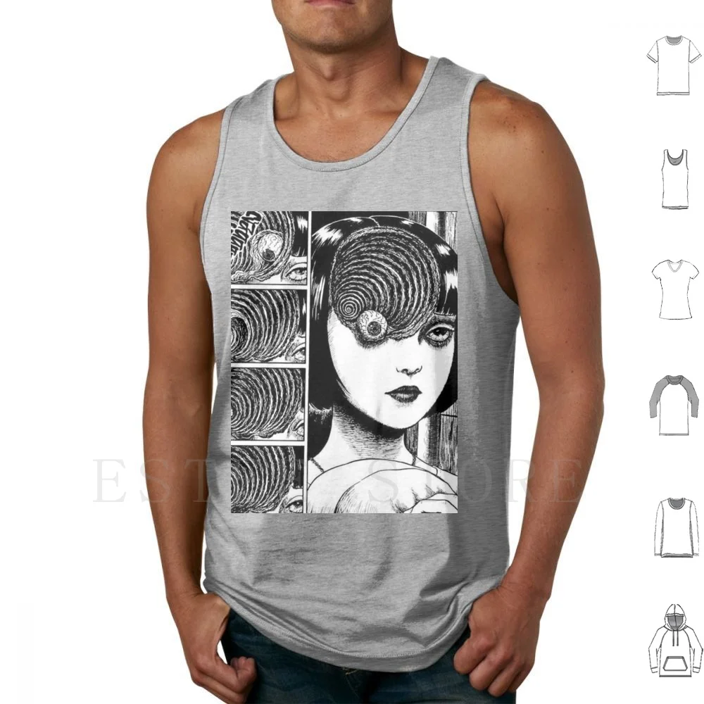 

Майка Junji Ito Узумаки, жилет без рукавов, ужас, Junji Ito, аниме Sadboys Vaporwave, Hispter Tumblr, Instagram, Snapchat