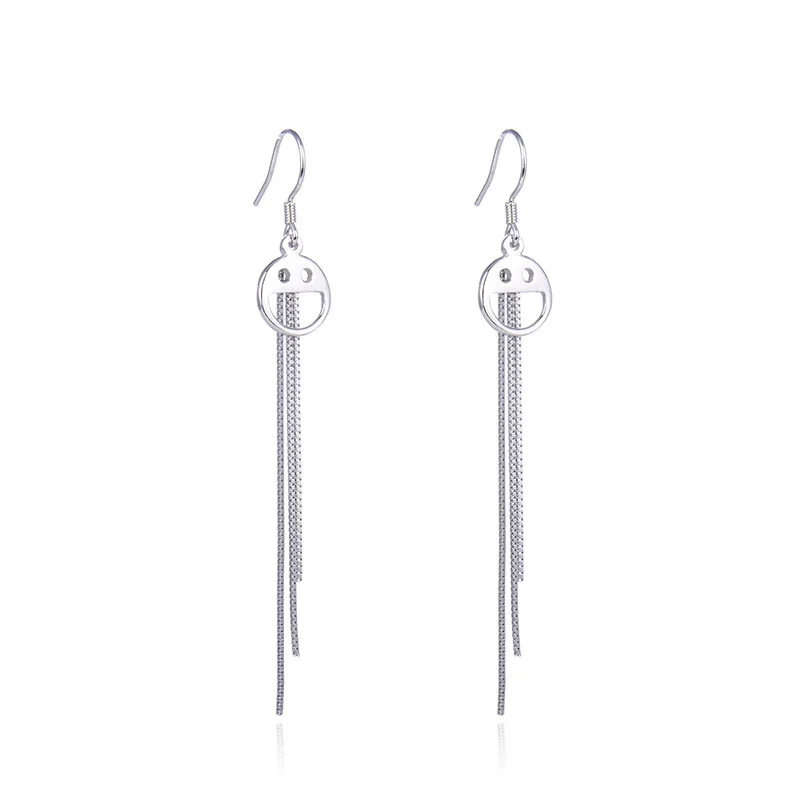 

Sterling Silver Tassel Long Earrings for Women s925 Cutout Earrings for Female kolczyki Jewelry Wedding Fine