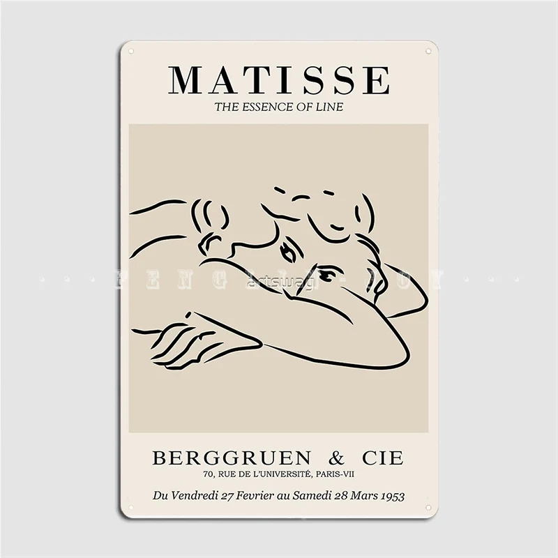 

Henri Matisse Line Drawing Of Woman Essense Of Line Poster Metal Plaque Club Home Pub Garage Vintage Plaques Tin Sign Poster
