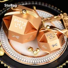 StoBag 10 шт. Счастливого Рождества, бумажная коробка Санта-Клауса, праздничные торты ручной работы, разноцветпосылка коробки с декоративной лентой