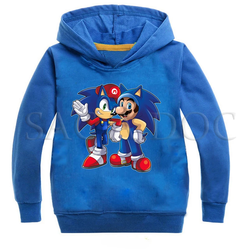 Hoodies 15 Новое поступление, детские осенние толстовки с капюшоном с принтом Соника и Марио толстовки для маленьких мальчиков и девочек детская верхняя одежда, топы с длинными рукавами - Цвет: Hoodies 15