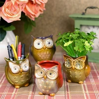 Owl Shaped Ceramic Storage Box Handicrafts Living Room Desktop Decoration Craft Flower Pot Pen Holder Home Decor Accessories