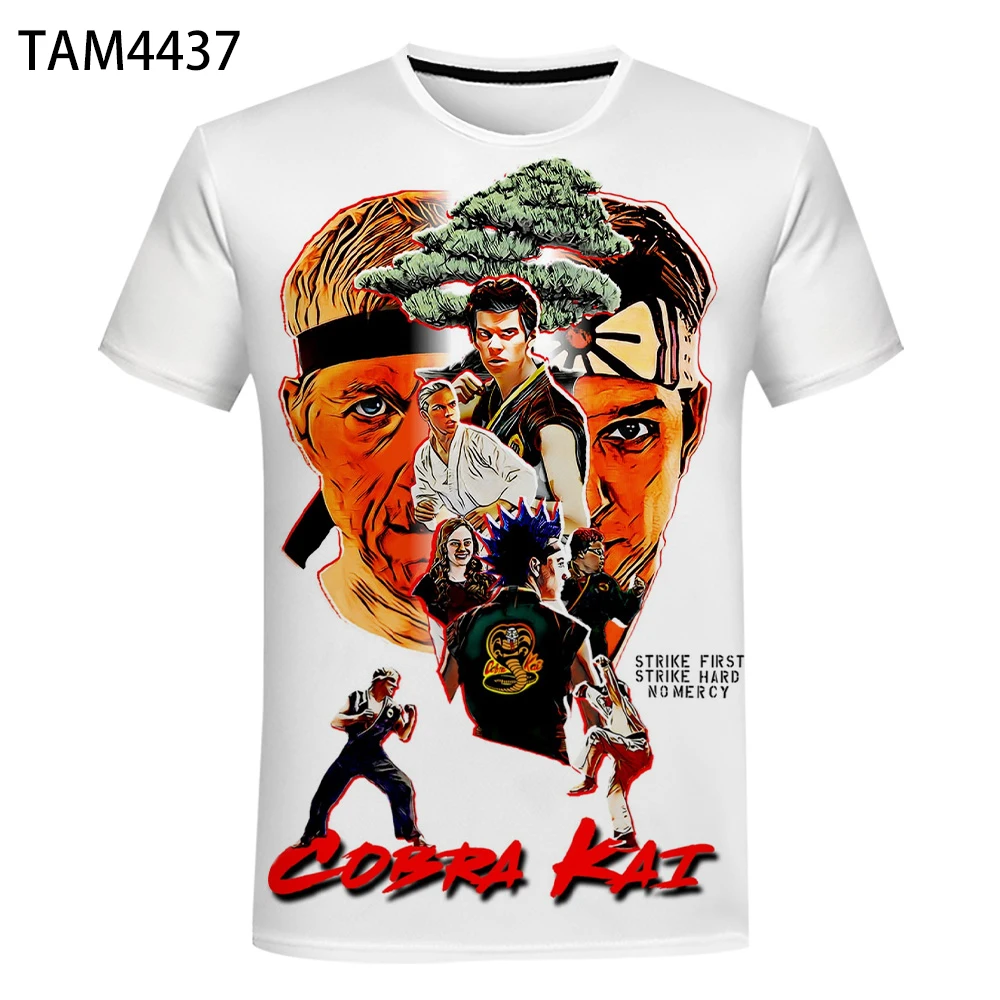 2021 летняя Новинка Кобра Кай 3D печатных мужчин/женщин крутая футболка детская
