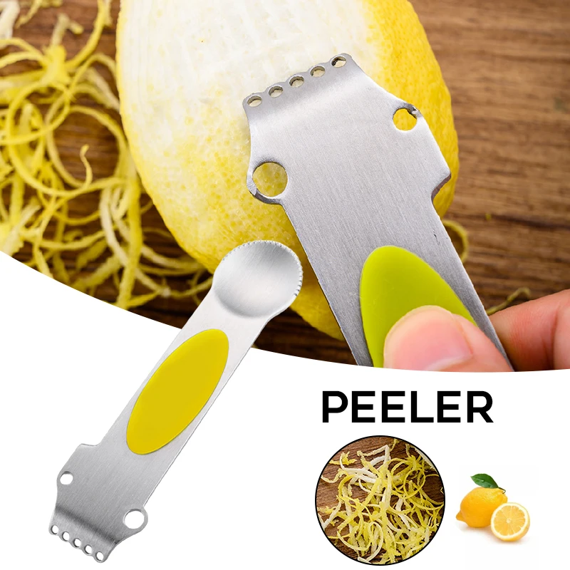 

Multipurpose 3 in 1 Lemon Peeler Stainless Steel Orange Citrus Fruit Grater Practical Kitchen Gadget LBE