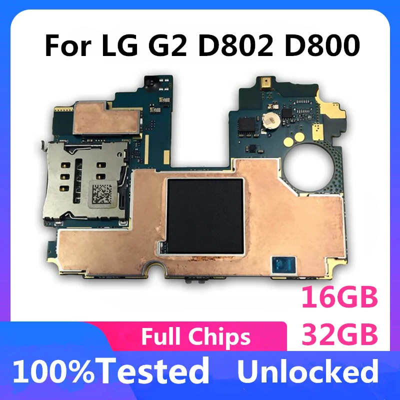 Для LG G2 D802 D800 материнская плата 16 ГБ 32 оригинальная разблокированная с Android