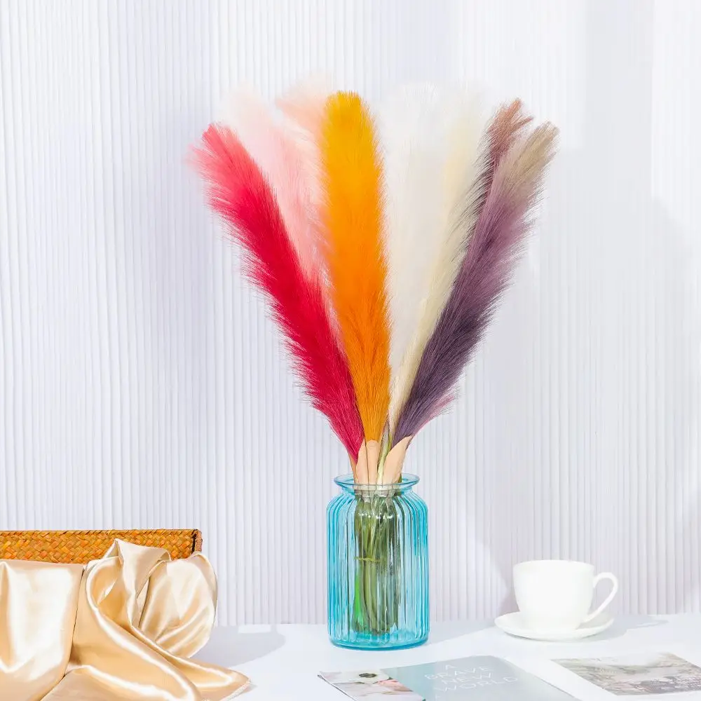 

Декор для торта 80 см, искусственная пампасная трава, тростник, букет цветов, искусственное растение для домашней комнаты, свадебные цветы, б...