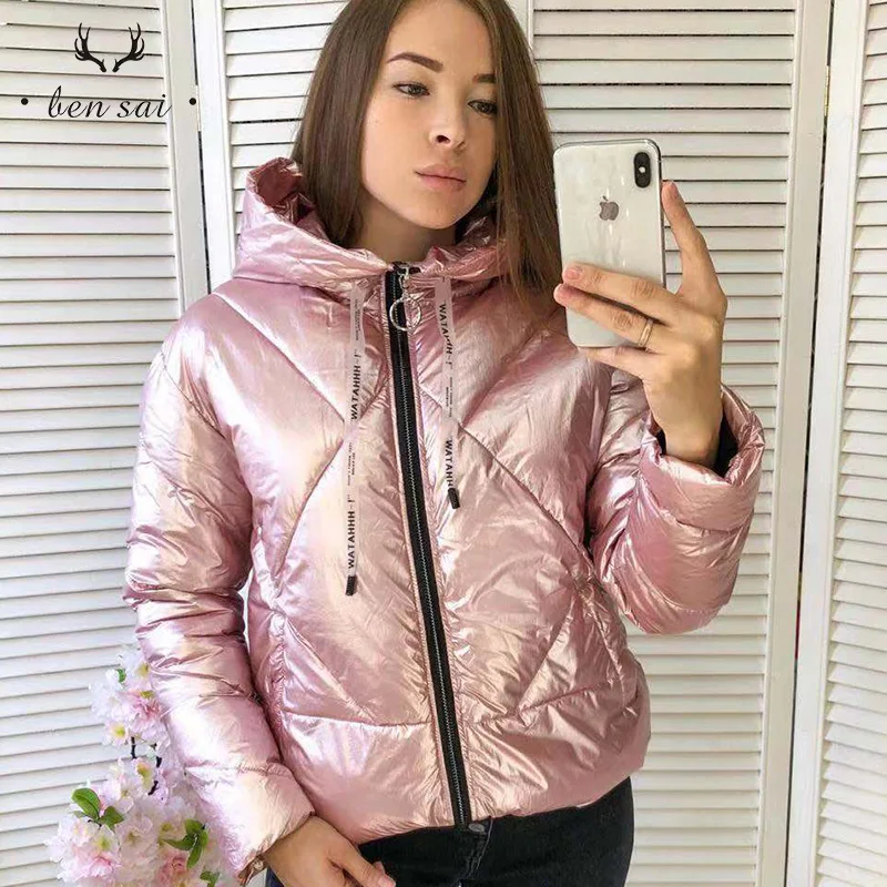 С капюшоном Parkers Coar женские модные повседневные короткие куртки на молнии с карманами Женские однотонные пальто зимние женские новые