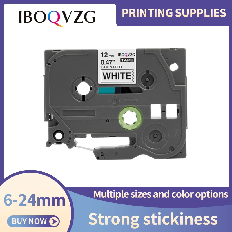 Ламинированная клейкая лента для этикеток IBOQVZG совместимая с Φ TZ 231 TZ131 631 335 черный