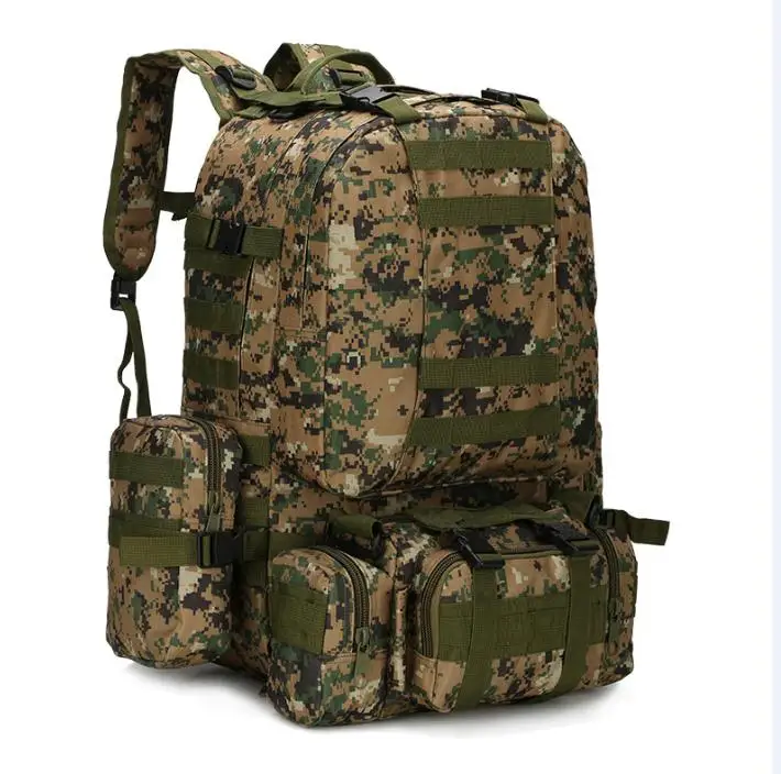 Военный Рюкзак Molle, армейский рюкзак SWAT для выживания на поле, камуфляжная сумка, 55Л, с двойным плечом, большая емкость, ACU, многофункциональный рюкзак для путешествий - Цвет: Jungle Digital