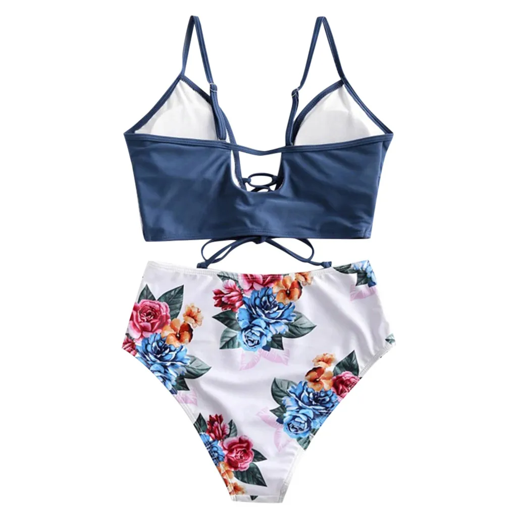 Женский сексуальный комплект бикини из двух предметов танкини на шнуровке с