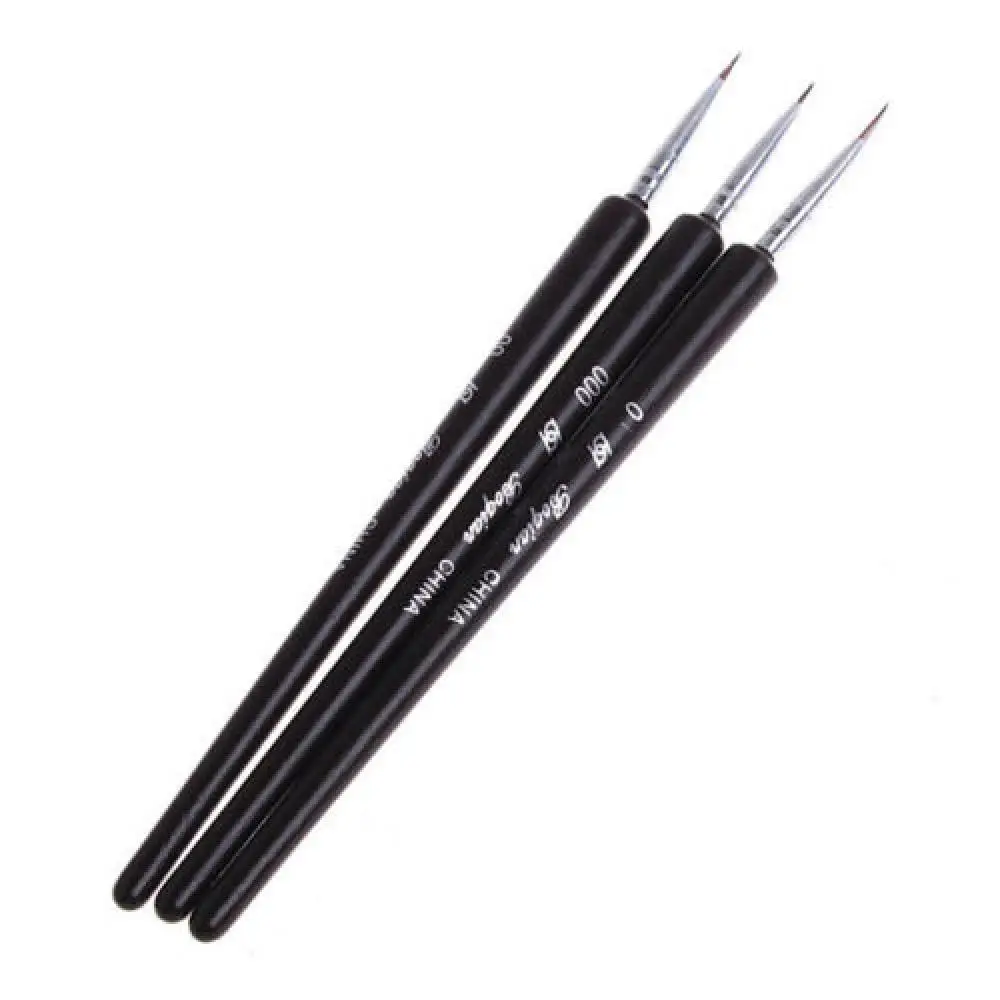 

70% Hot Sale 3Pcs Dotting Painting Drawing UV Gel Liner Polish Brush Tool Nail Art Pen Set
