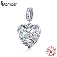openwork heart shape pendant romance 925 sterling silver charms fit bracelets bangles wedding gift jewelry scc1126