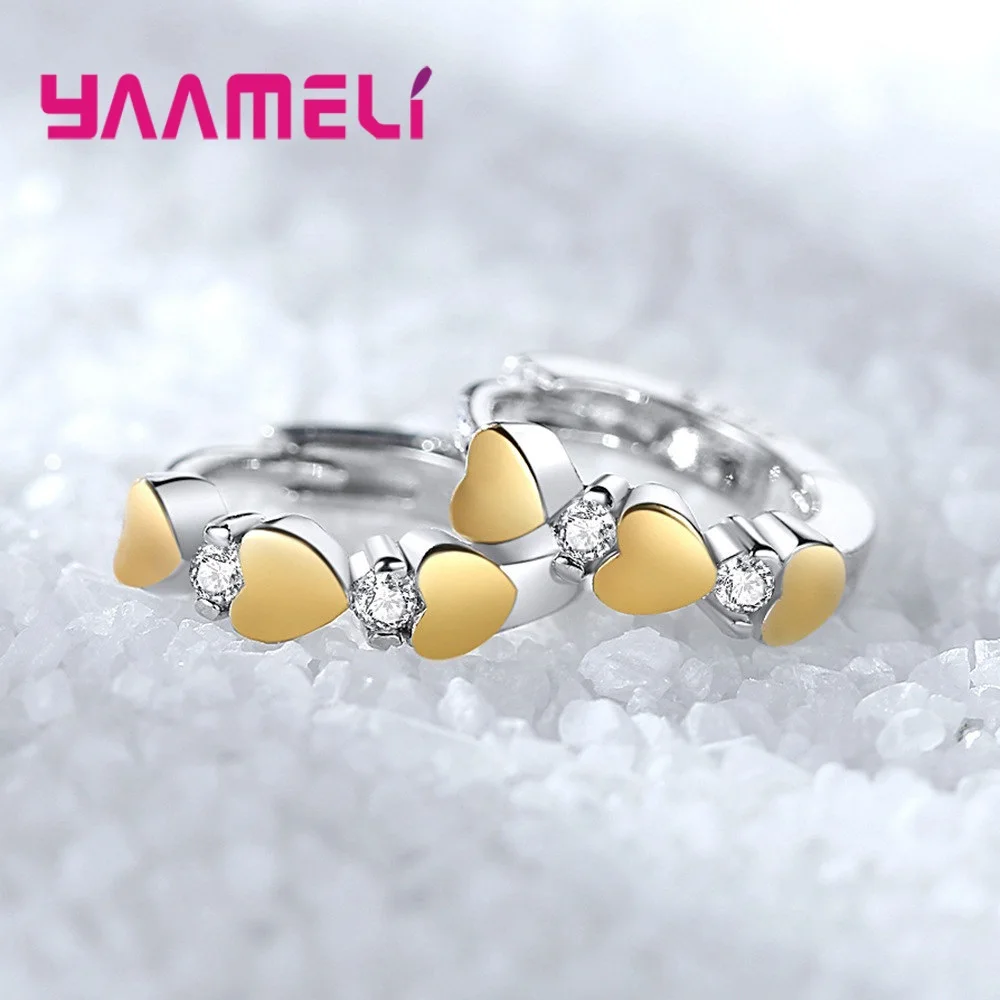 Серьги кольца из серебра 925 пробы круглые серьги с прозрачным кубическим