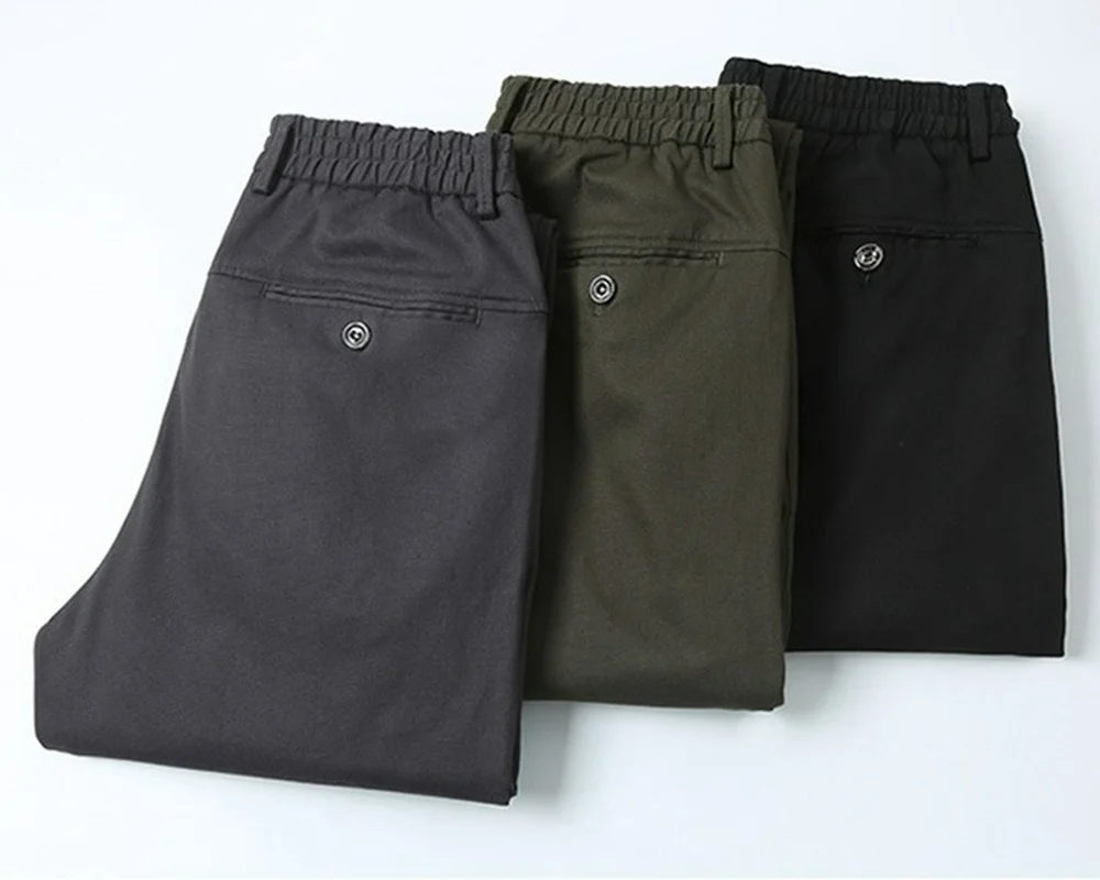 

98% Cotton 2% Spandex Anti-static Man Trousers Formal Business Male Straight Autumn Clothing Slim Grey Casual Men Chino Pants