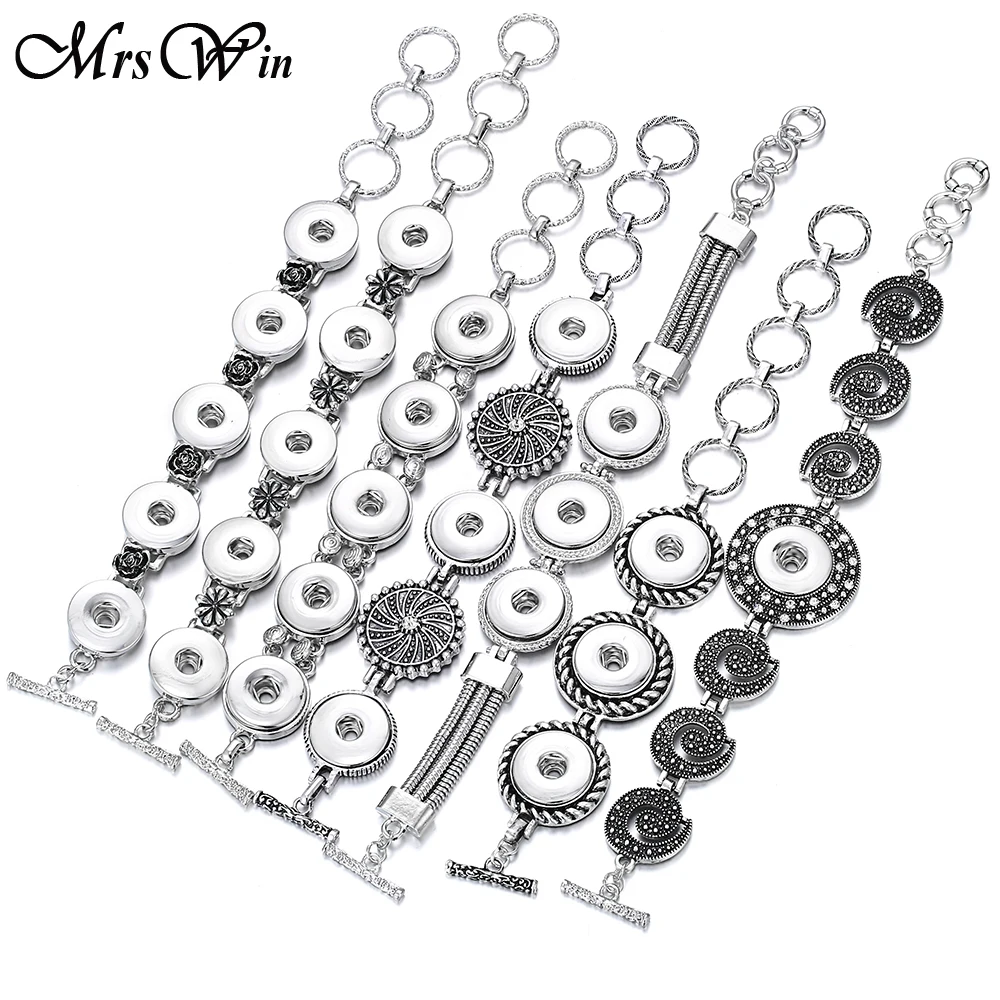 Новый 18 мм оснастки ювелирные изделия винтажные металлические кнопки браслет