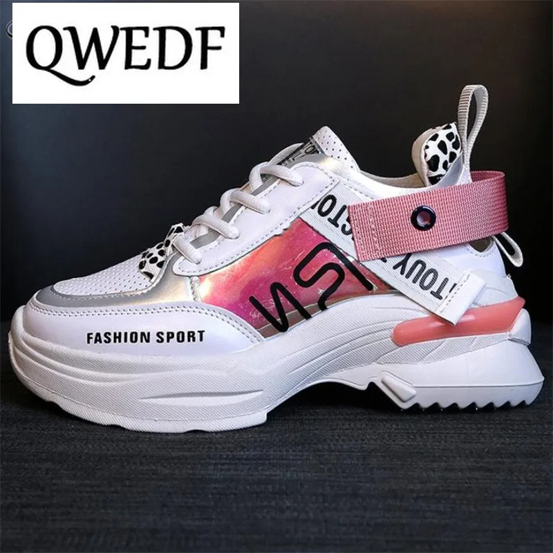 

QWEDF 2019 New Spring Fashion Women Casual Shoes Comfortable Platform Shoes Woman Sneakers Ladies Trainers chaussure femme GB-18
