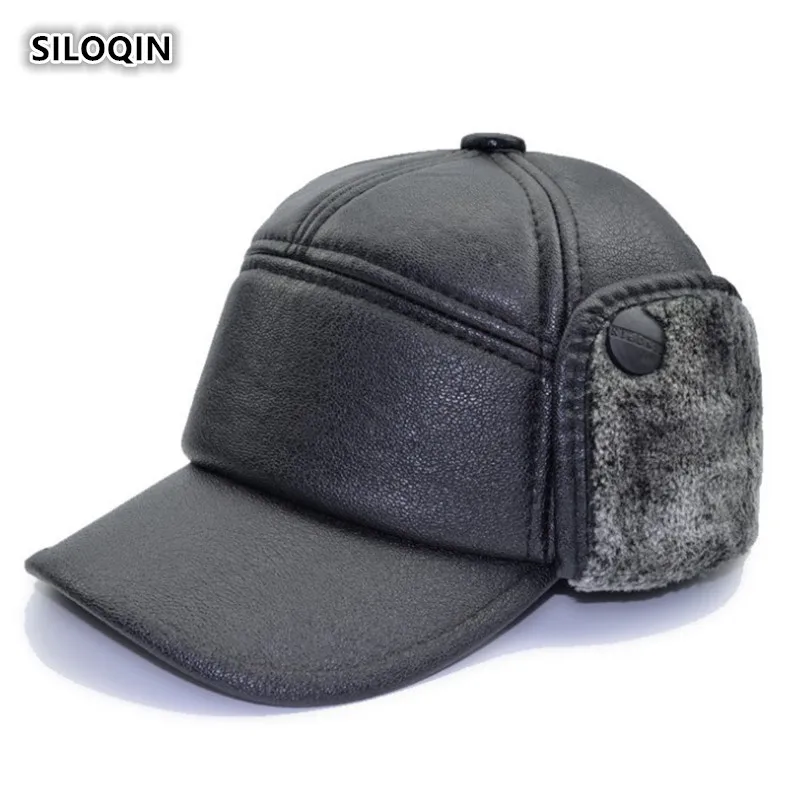 Шапка SILOQIN для папы новый стиль мужская бейсболка защиты ушей зимняя плотная