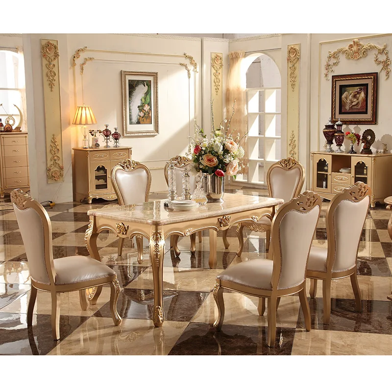 Обеденный стол с мраморной столешницей 6 мест новый - Цена: 10 480,20 руб.