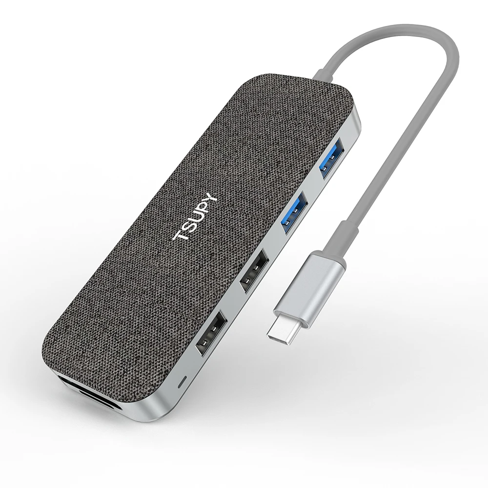 TSUPY 10 в 1 USB C концентратор HDMI VGA Ethernet питания USB 3,0 2,0 SD/TF кардридер для Macbook Pro huawei Matebook X/E