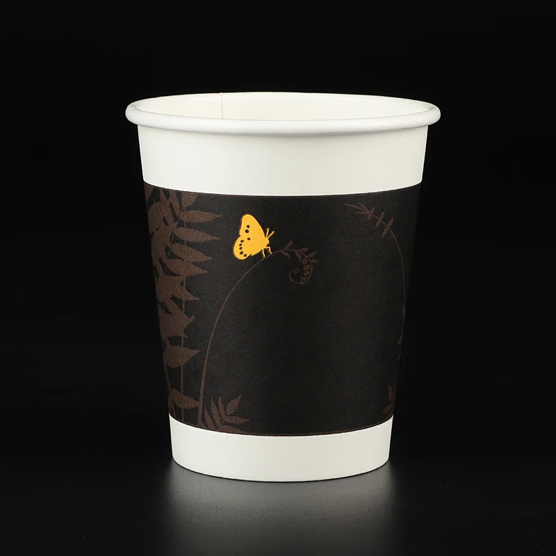 

50pcs 8oz/14oz disposable coffee cup Christmas wedding birthday party favors 250ml 400ml milk tea hot drink paper cups with lids