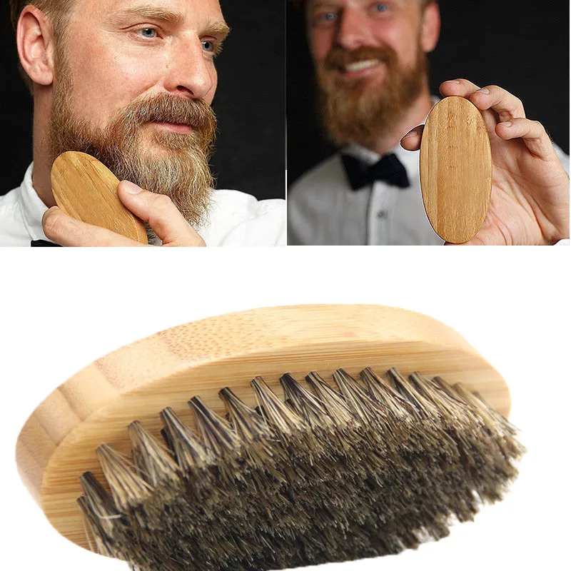 Men's Natural Boar Bristle Beard Brush cepillo barba shaving brush To Comb Mustache escova de cabelo brosse poil de sanglier