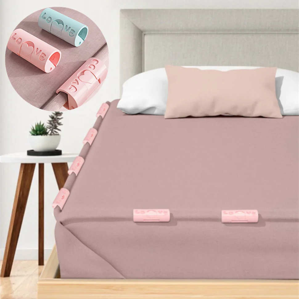 

6Pcs Plastic Bedsheet Holder Invisible Quilt Bed Cover Fixed Clips Mattress Non-Slip Clamp Multifunction Fasteners Gripper 2021