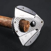 hot sale carbon fiber luxury portable cigar cutter sharp travel double edged guillotine stainless steel cigar cutter ct 042