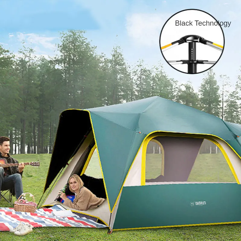 

Beach Camping Equipment Fully Automatic Nature Hike 3-4 People Camping Tent Travel Folding Tourism Outdoor Tents With Window